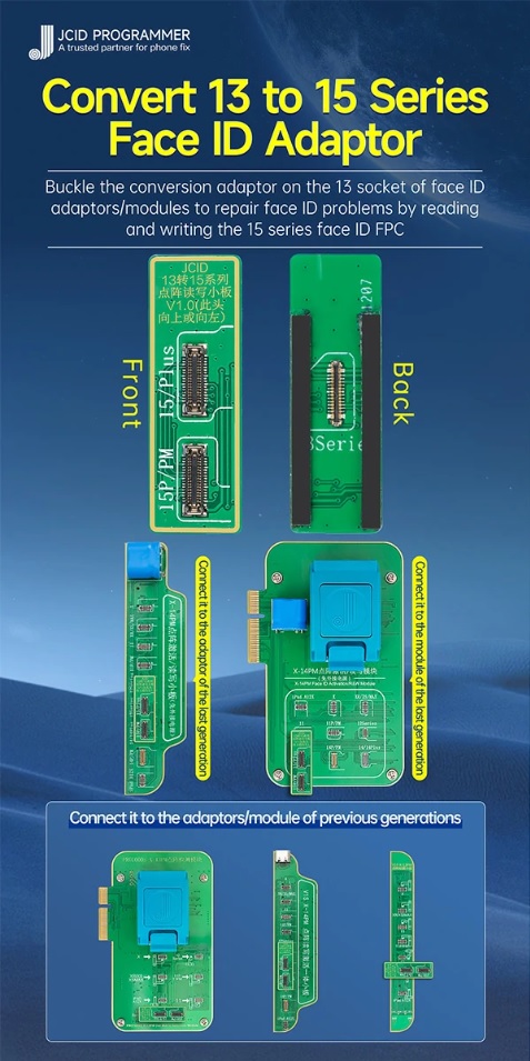 JC iPhone 15/15Plus/15Pro/15Promax Face id Convert Adaptör